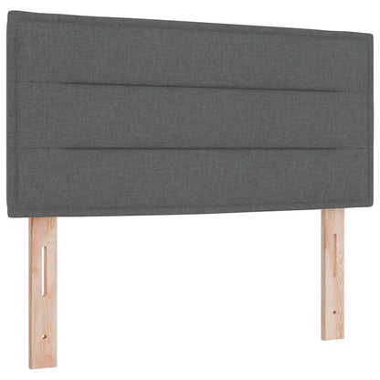 Boxspringbett mit Kissen Dunkelgrau 100 x 200 cm Stoff