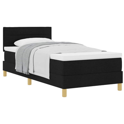 Boxspringbett mit Kissen Schwarz 100 x 200 cm Stoff