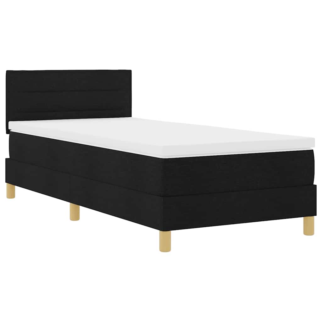 Boxspringbett mit Kissen Schwarz 100 x 200 cm Stoff