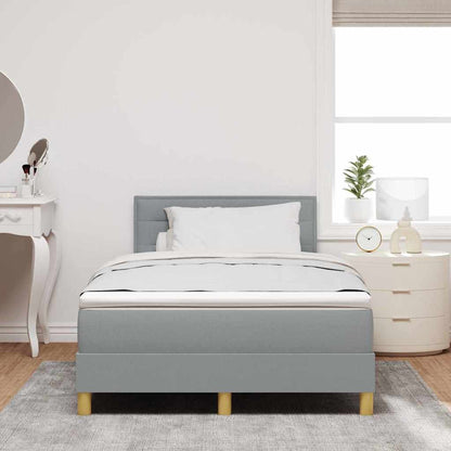 Boxspringbett mit Kissen Hellgrau 120 x 190 cm Stoff