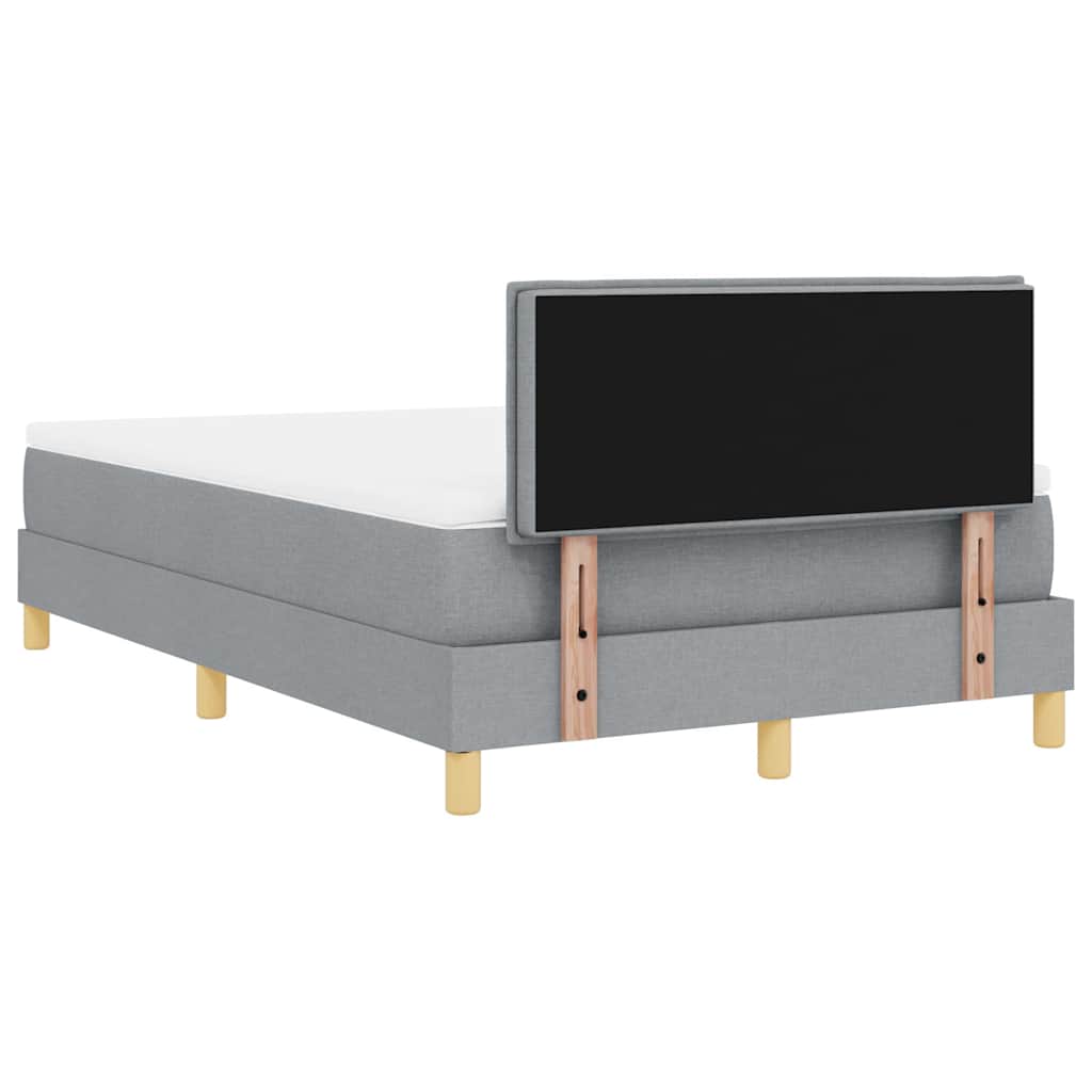 Boxspringbett mit Kissen Hellgrau 120 x 190 cm Stoff