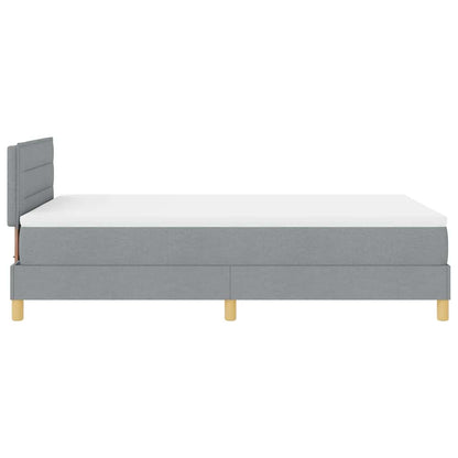 Boxspringbett mit Kissen Hellgrau 120 x 190 cm Stoff