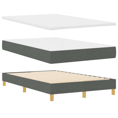 Boxspringbett mit Kissen Dunkelgrau 120 x 190 cm Stoff
