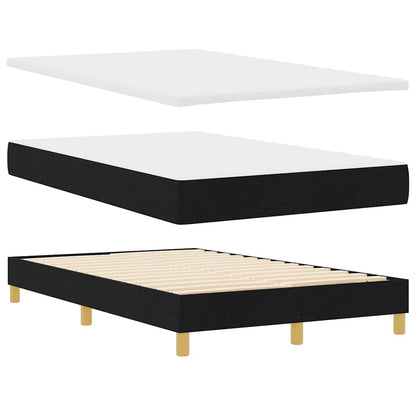 Boxspringbett mit Kissen Schwarz 120 x 190 cm Stoff