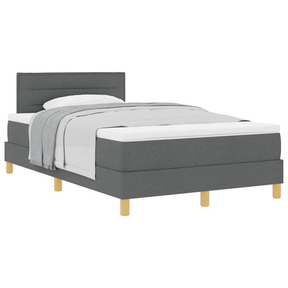 Boxspringbett mit Kissen Dunkelgrau 120 x 200 cm Stoff