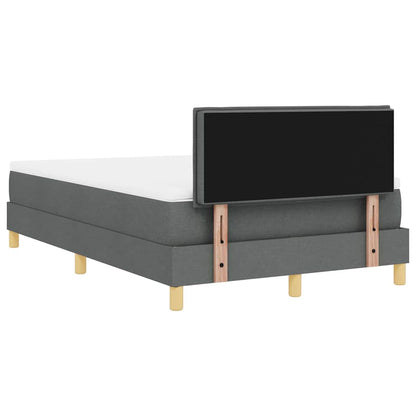 Boxspringbett mit Kissen Dunkelgrau 120 x 200 cm Stoff