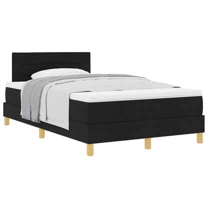 Boxspringbett mit Kissen Schwarz 120 x 200 cm Stoff