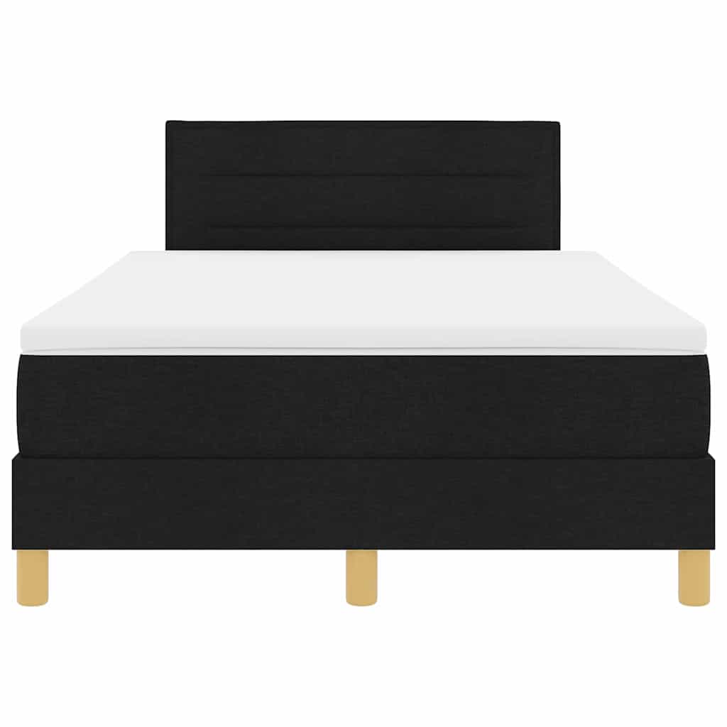 Boxspringbett mit Kissen Schwarz 120 x 200 cm Stoff