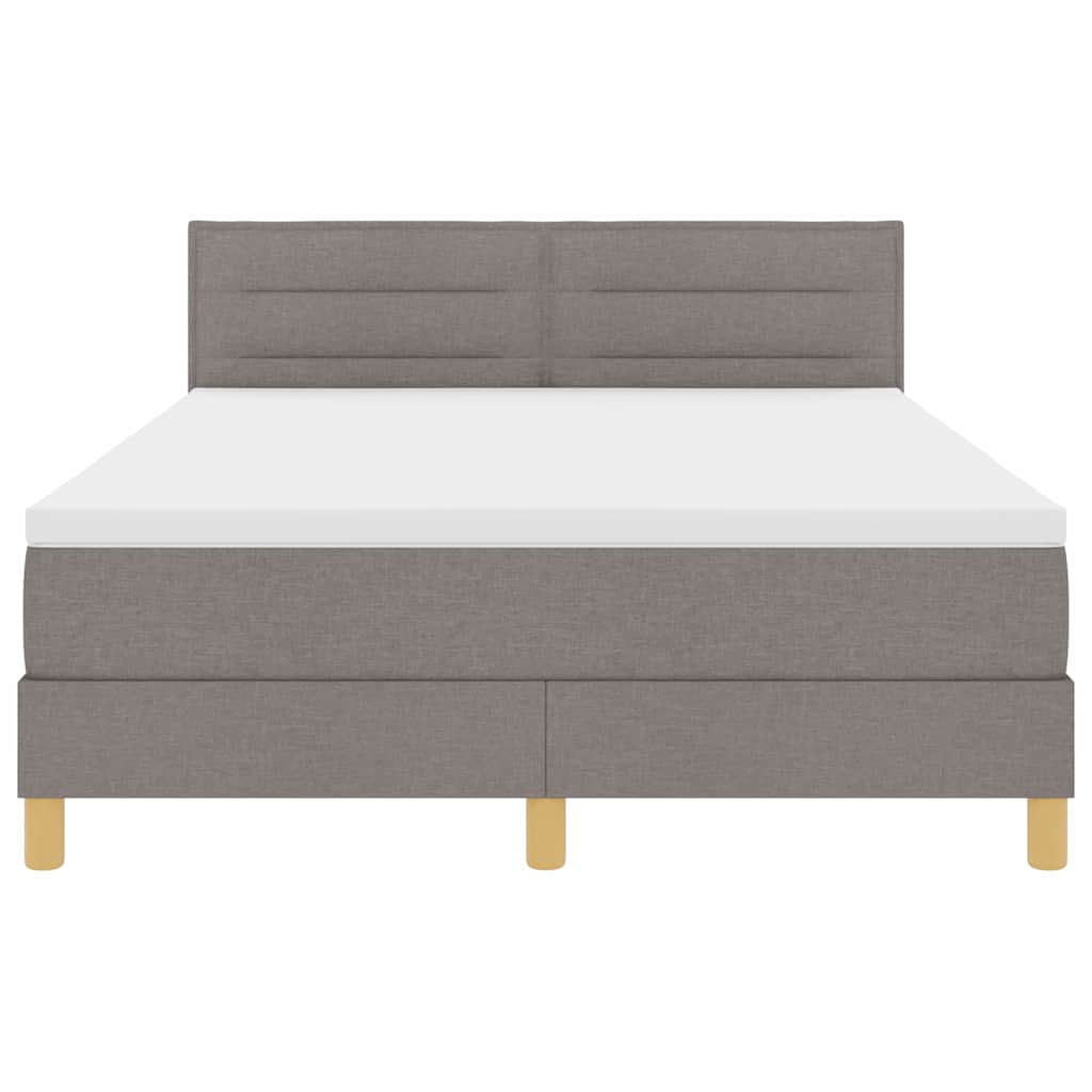 Boxspringbett mit Kissen mit Kopfteil Taupe 140 x 190 cm Stoff