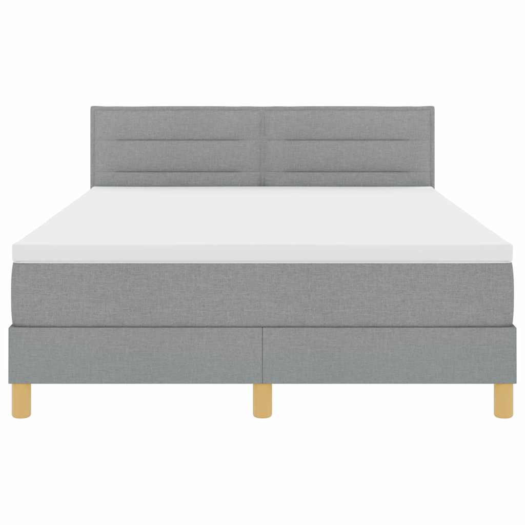 Boxspringbett mit Kissen Hellgrau 140 x 200 cm Stoff