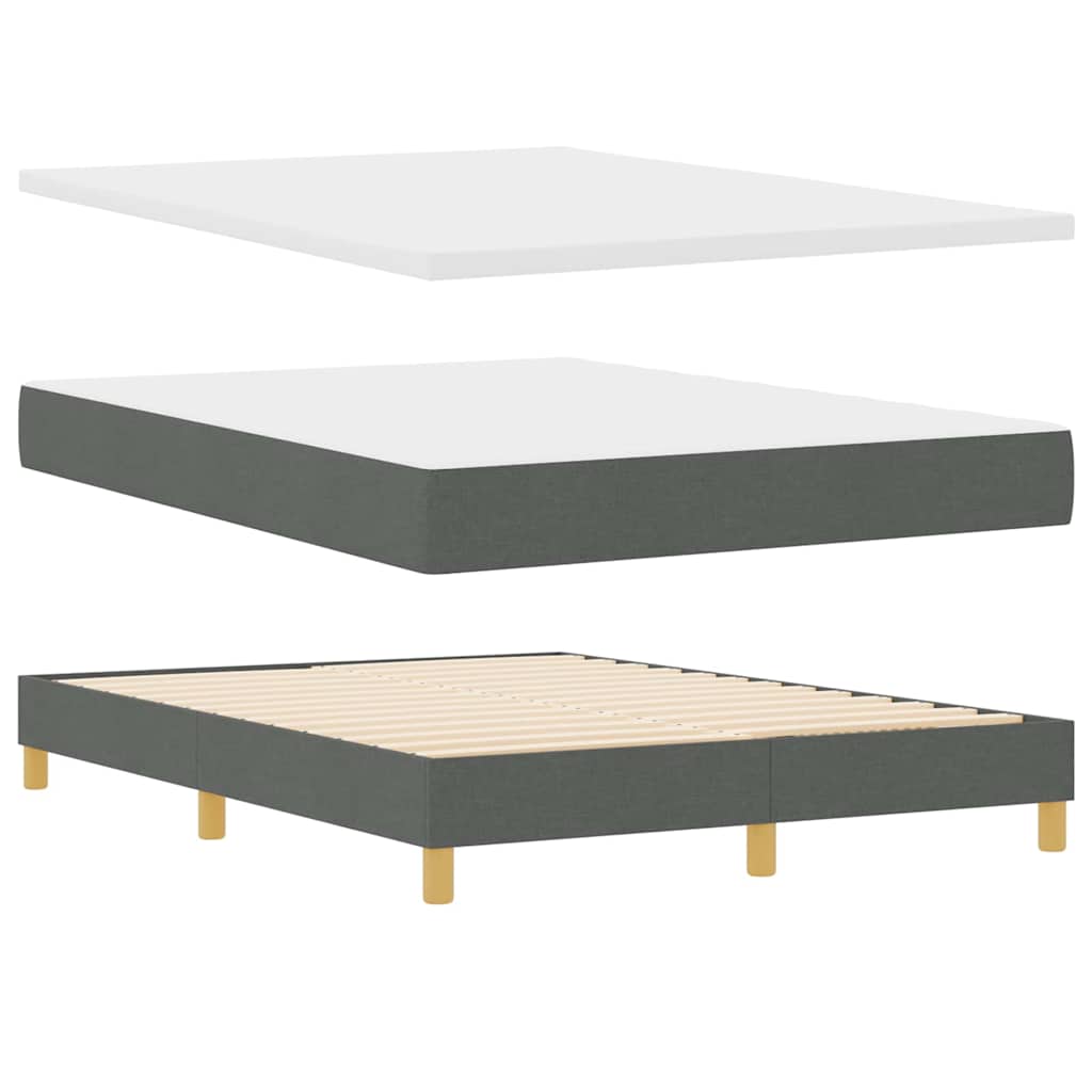 Boxspringbett mit Kissen Dunkelgrau 140 x 200 cm Stoff