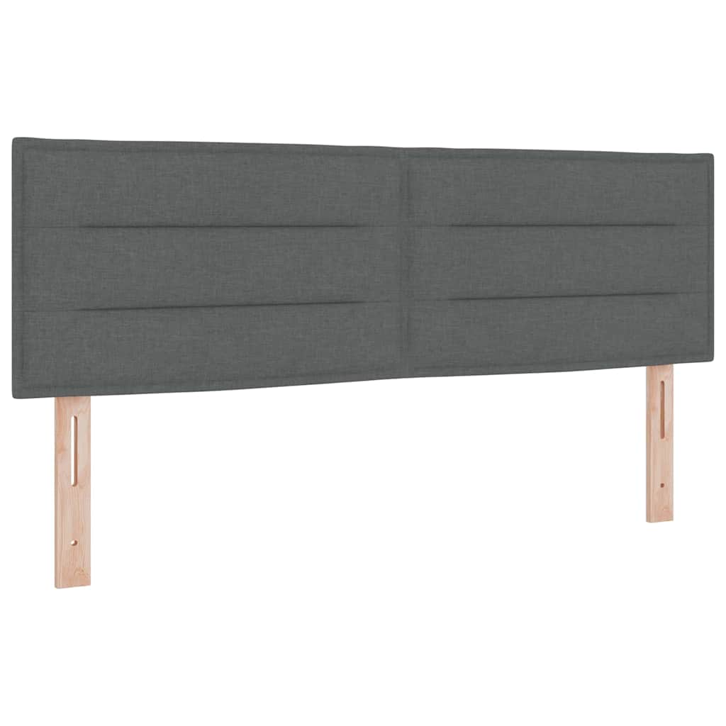 Boxspringbett mit Kissen Dunkelgrau 140 x 200 cm Stoff