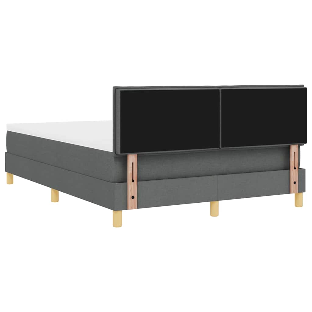 Boxspringbett mit Kissen Dunkelgrau 140 x 200 cm Stoff