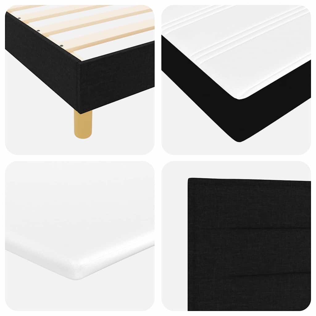 Boxspringbett mit Kissen Schwarz 140 x 200 cm Stoff
