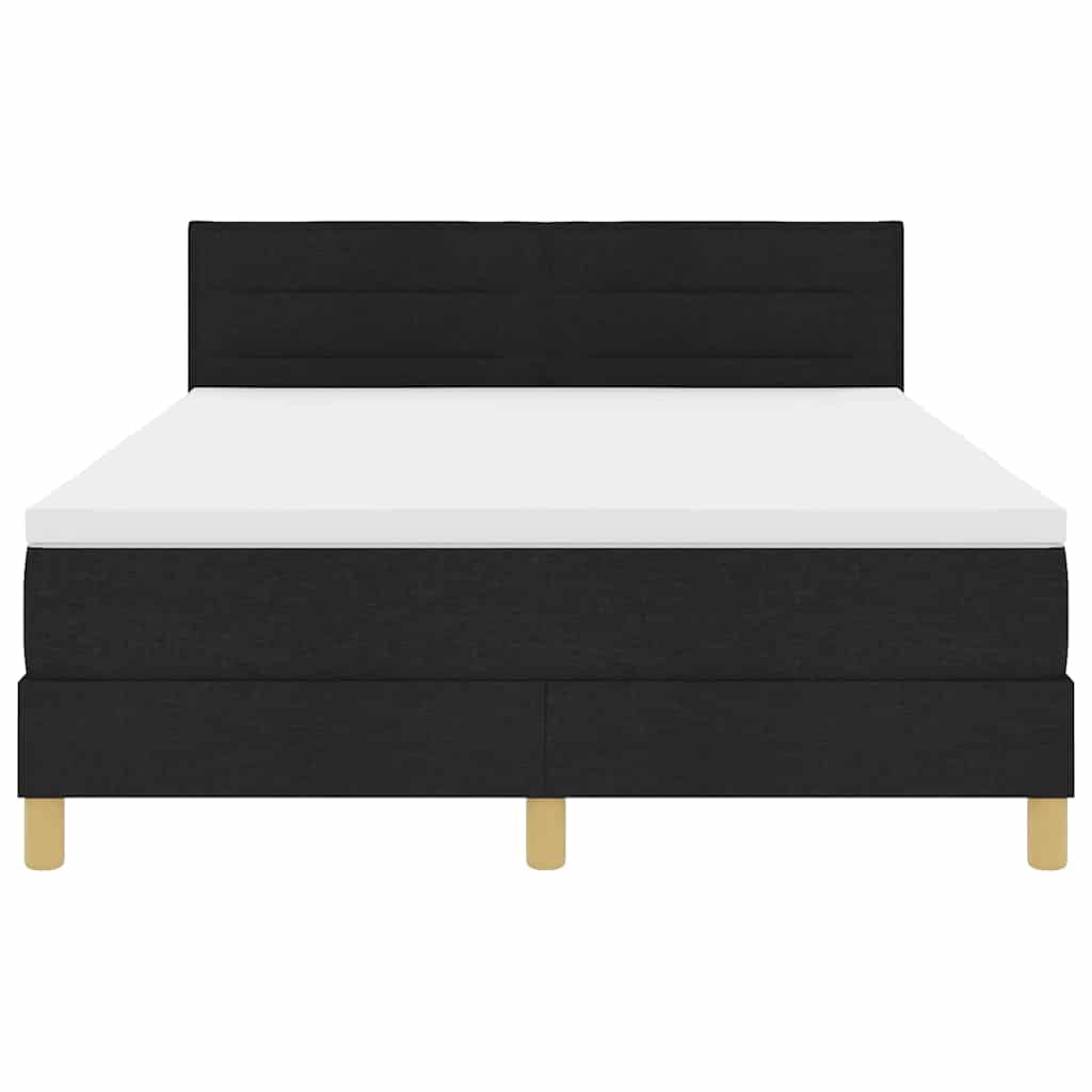 Boxspringbett mit Kissen Schwarz 140 x 200 cm Stoff