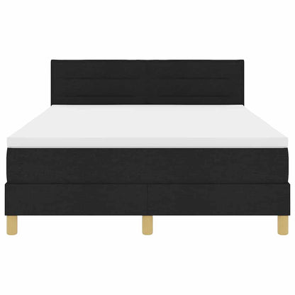 Boxspringbett mit Kissen Schwarz 140 x 200 cm Stoff