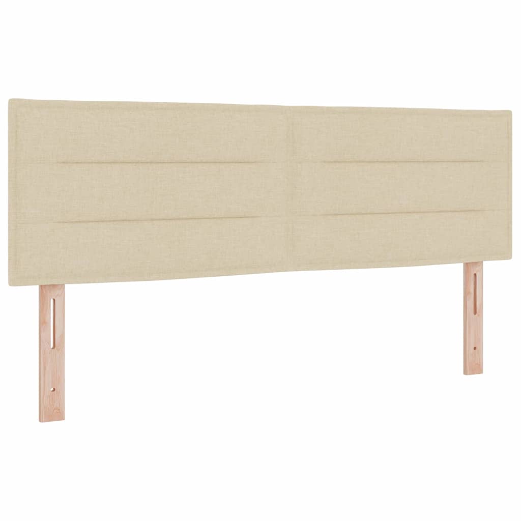 Boxspringbett mit Kissen mit Kopfteil Creme 140 x 200 cm Stoff