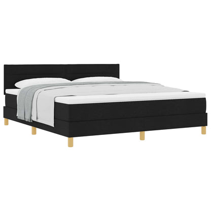 Boxspringbett mit Kissen Schwarz 180 x 200 cm Stoff