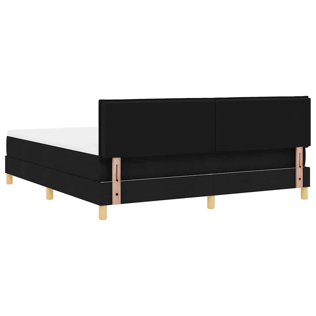 Boxspringbett mit Kissen Schwarz 180 x 200 cm Stoff