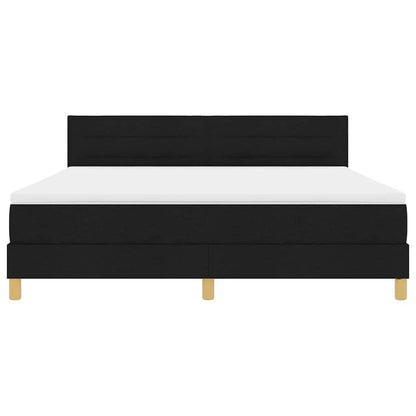 Boxspringbett mit Kissen Schwarz 180 x 200 cm Stoff