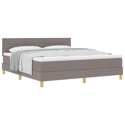 Boxspringbett mit Kissen mit Kopfteil Taupe 180 x 200 cm Stoff
