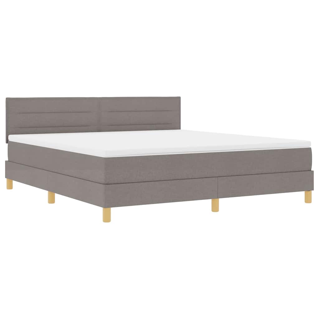 Boxspringbett mit Kissen mit Kopfteil Taupe 180 x 200 cm Stoff