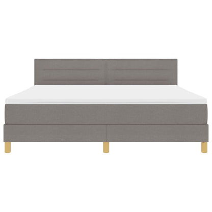 Boxspringbett mit Kissen mit Kopfteil Taupe 180 x 200 cm Stoff
