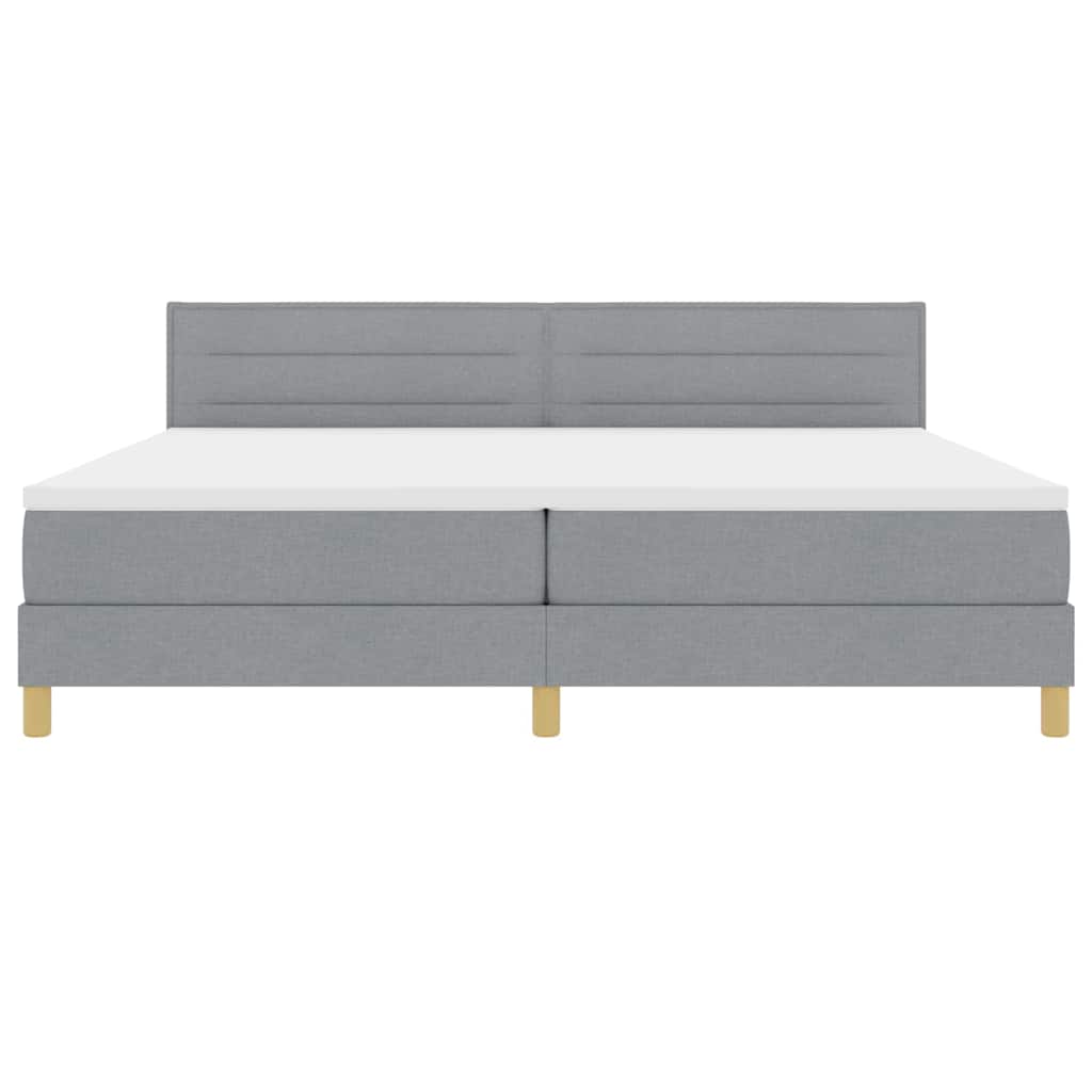 Boxspringbett mit Kissen Hellgrau 200 x 200 cm Stoff