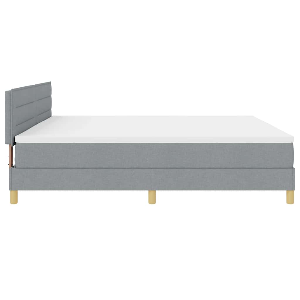 Boxspringbett mit Kissen Hellgrau 200 x 200 cm Stoff
