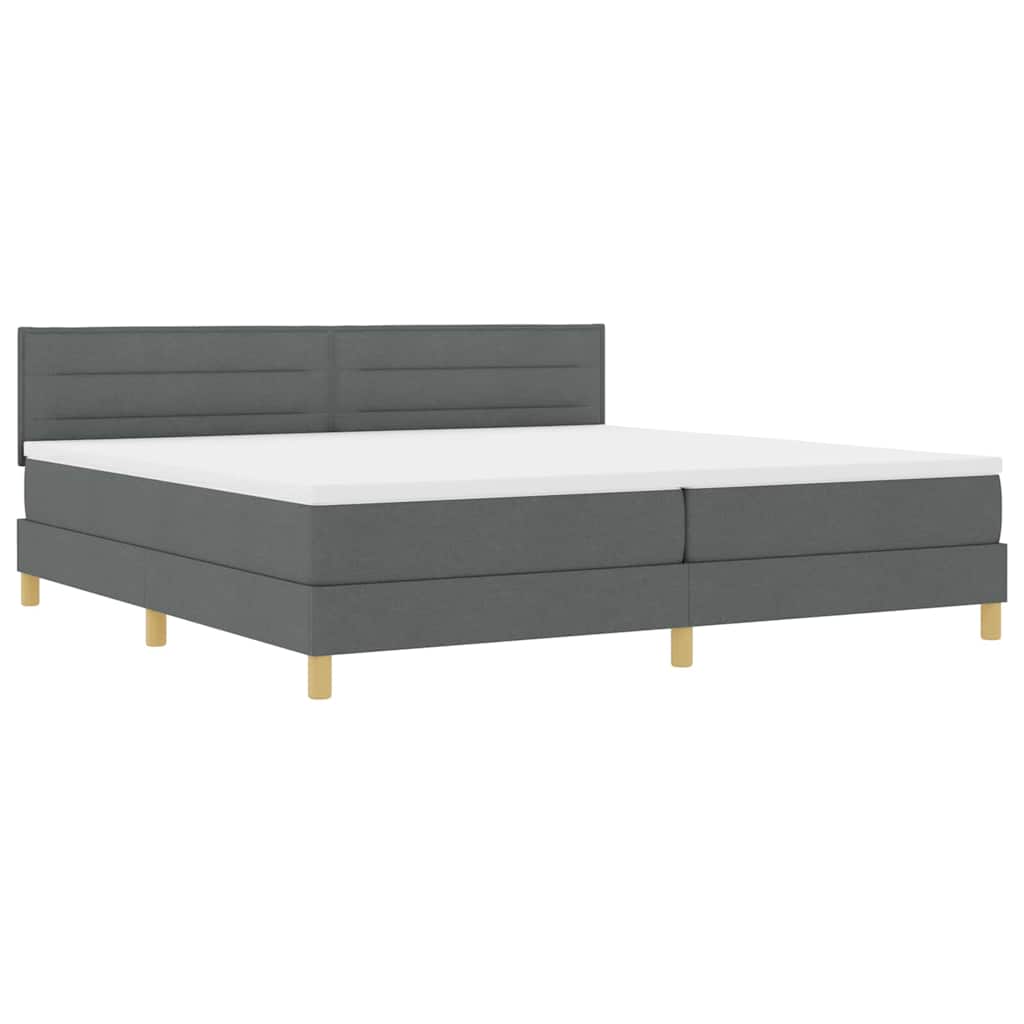 Boxspringbett mit Kissen Dunkelgrau 200 x 200 cm Stoff