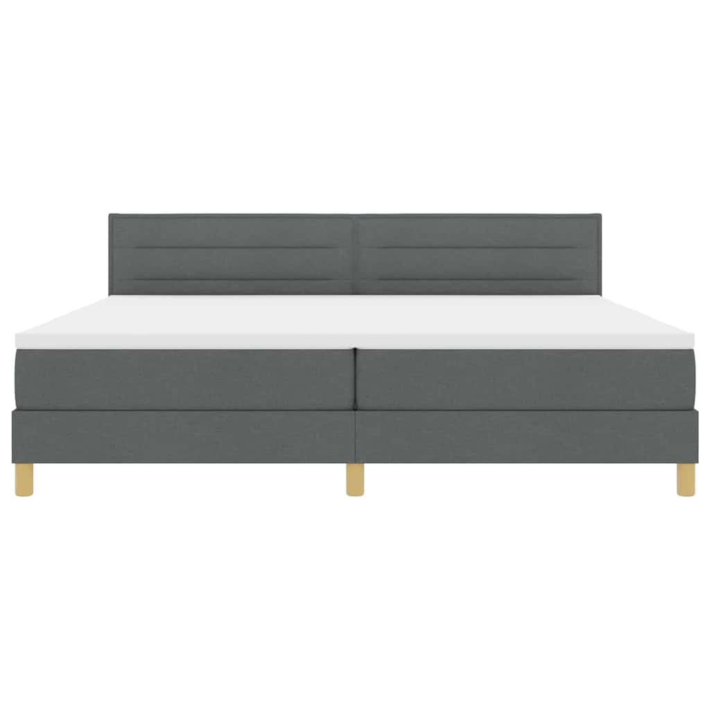 Boxspringbett mit Kissen Dunkelgrau 200 x 200 cm Stoff