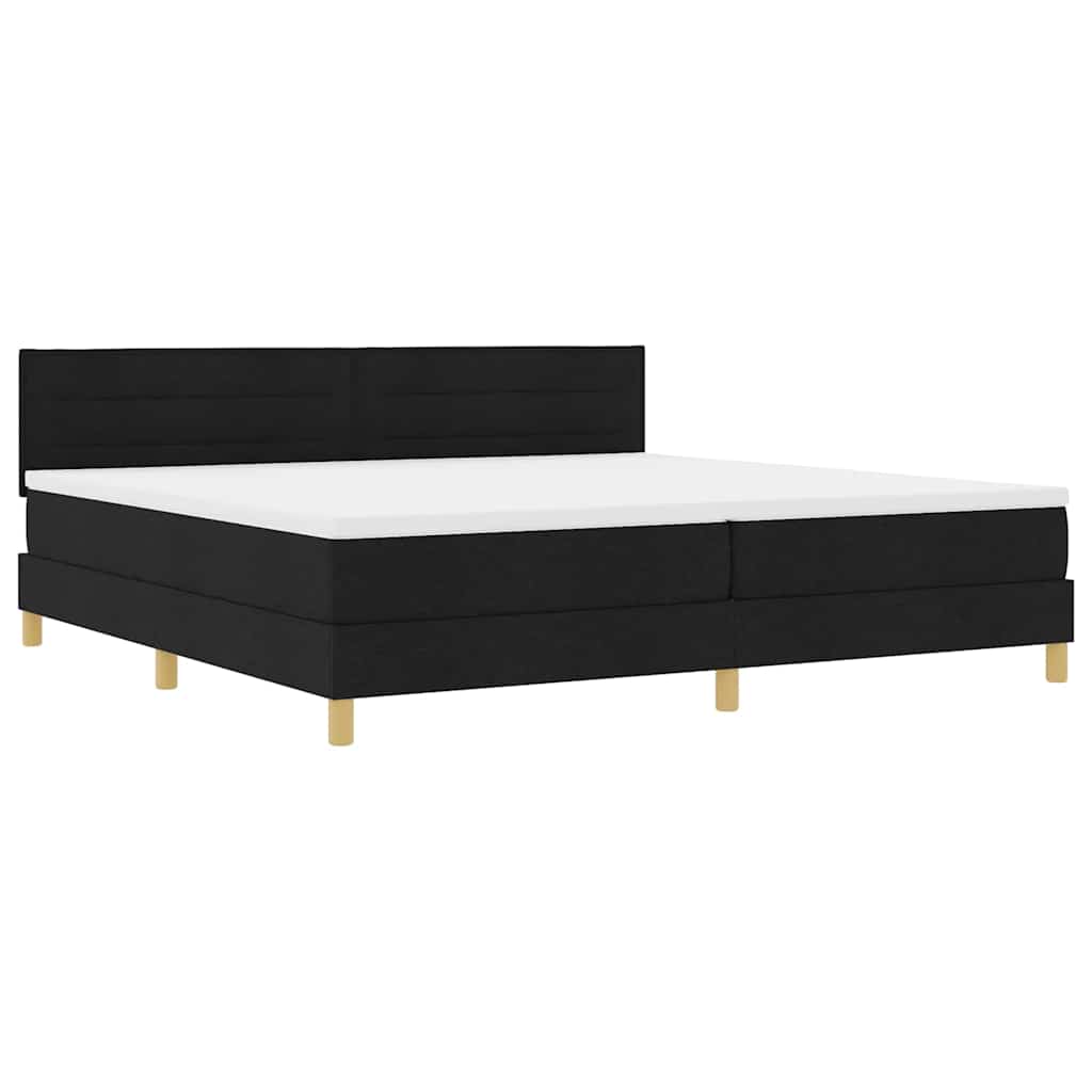 Boxspringbett mit Kissen Schwarz 200 x 200 cm Stoff