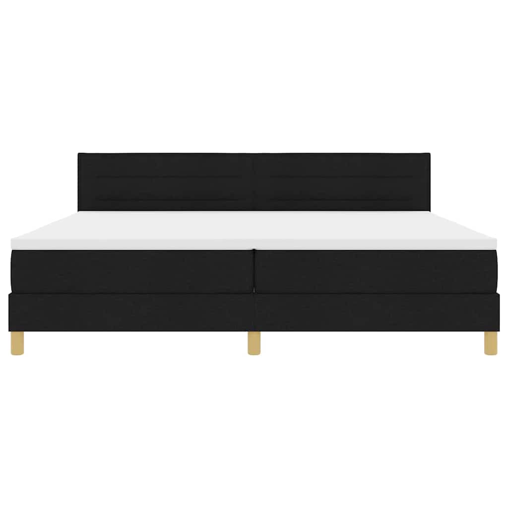 Boxspringbett mit Kissen Schwarz 200 x 200 cm Stoff