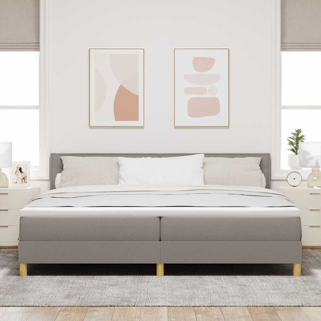 Boxspringbett mit Matratze Taupe 200 x 200 cm Stoff