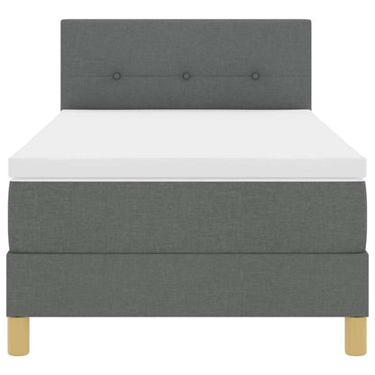 Boxspringbett mit Kissen Dunkelgrau 90 x 190 cm Stoff