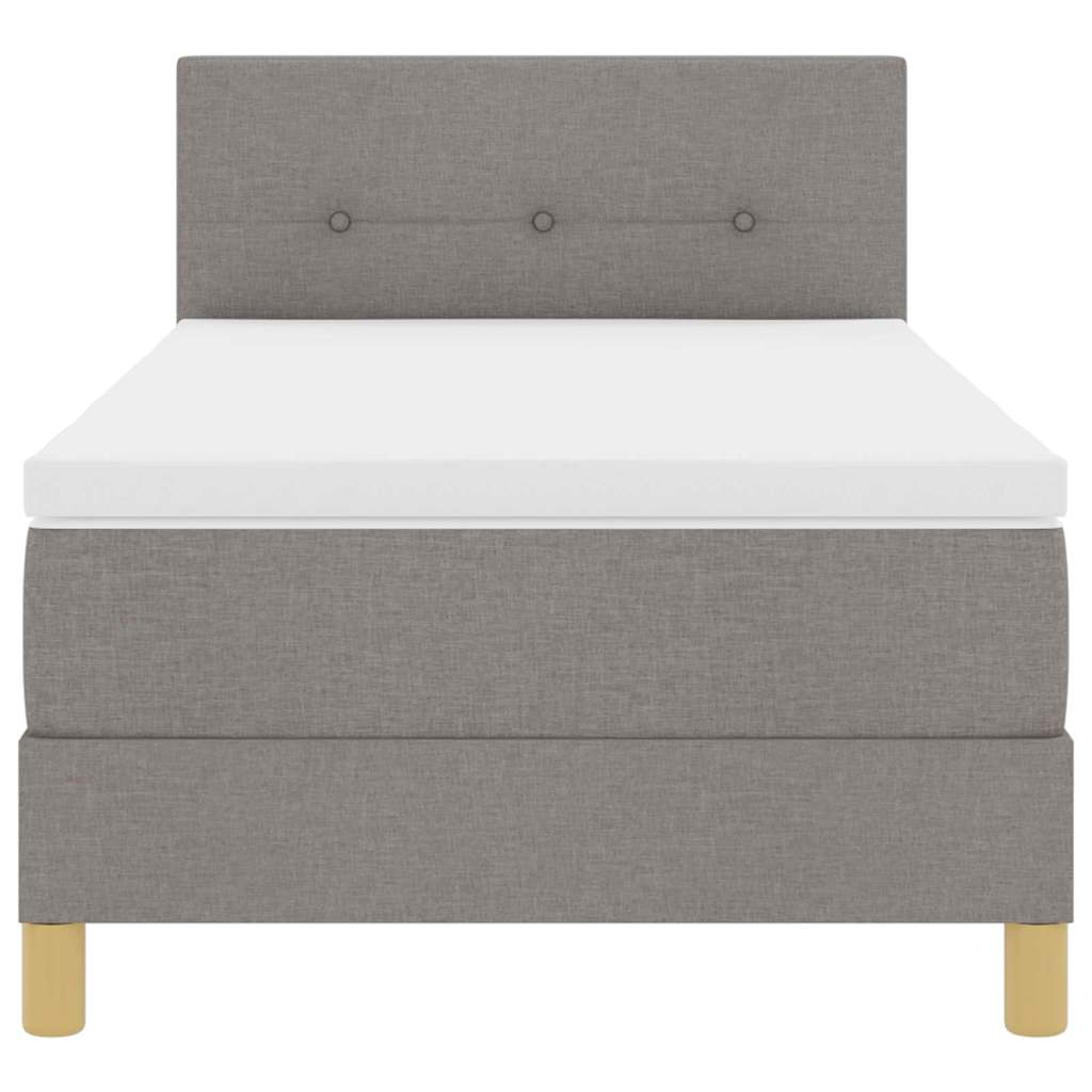 Boxspringbett mit Kissen mit Kopfteil Taupe 90 x 190 cm Stoff