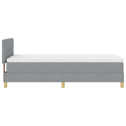 Boxspringbett mit Kissen Hellgrau 90 x 200 cm Stoff