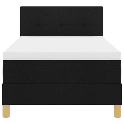 Boxspringbett mit Kissen mit Kopfteil Schwarz 90 x 200 cm Stoff