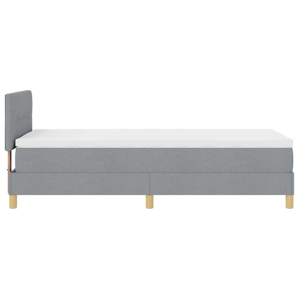 Boxspringbett mit Kissen Hellgrau 100 x 200 cm Stoff