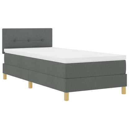 Boxspringbett mit Kissen Dunkelgrau 100 x 200 cm Stoff