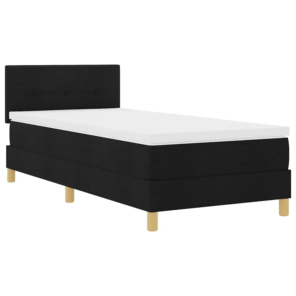 Boxspringbett mit Kissen Schwarz 100 x 200 cm Stoff