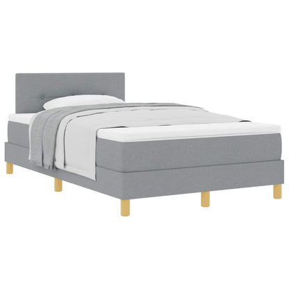 Boxspringbett mit Kissen Hellgrau 120 x 190 cm Stoff