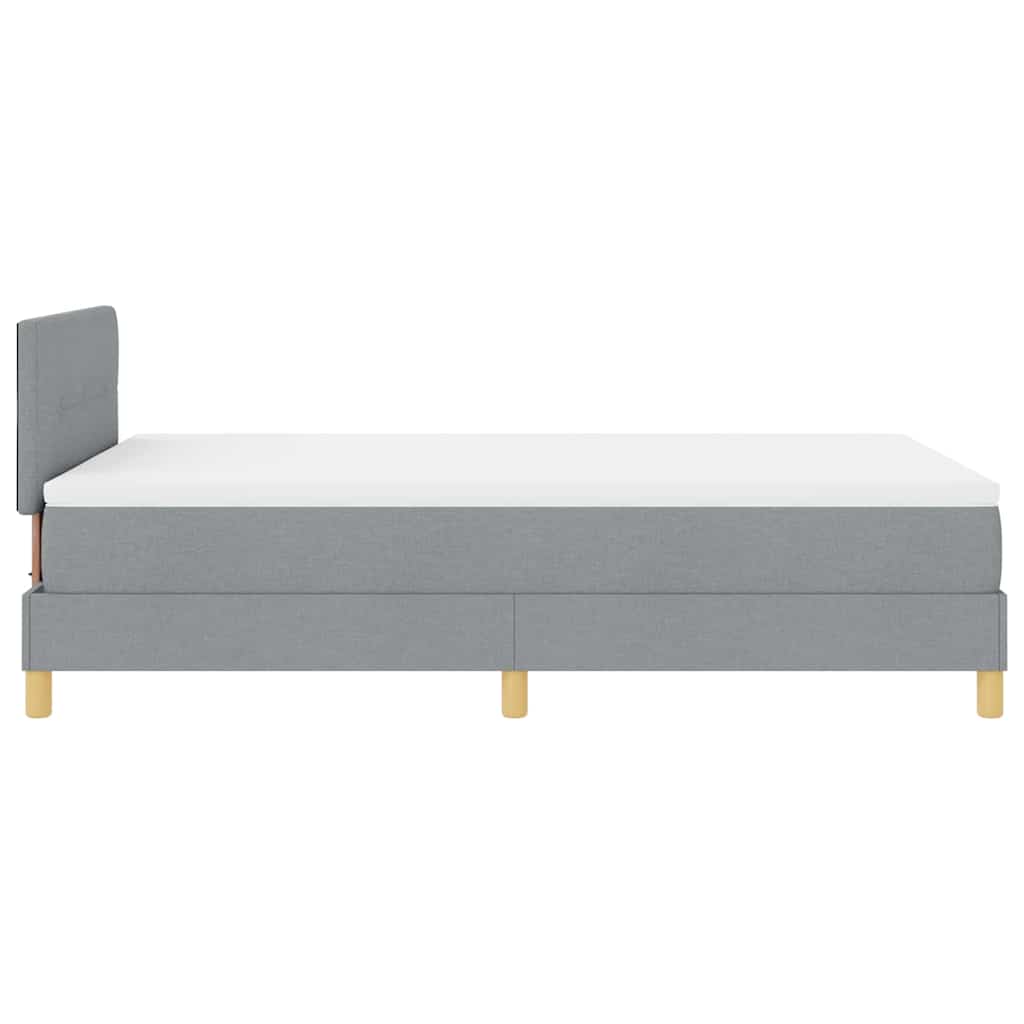 Boxspringbett mit Kissen Hellgrau 120 x 190 cm Stoff