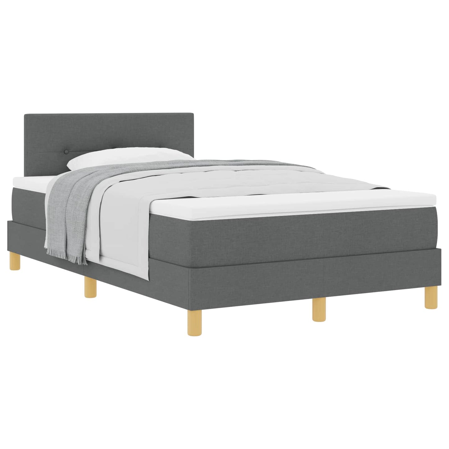 Boxspringbett mit Kissen Dunkelgrau 120 x 190 cm Stoff