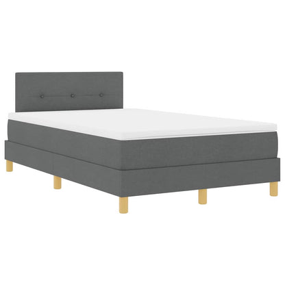 Boxspringbett mit Kissen Dunkelgrau 120 x 190 cm Stoff