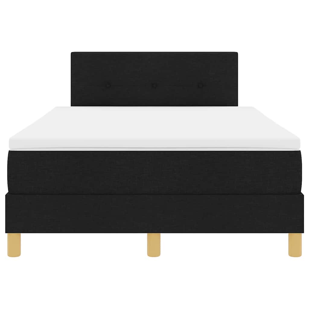 Boxspringbett mit Kissen Schwarz 120 x 190 cm Stoff