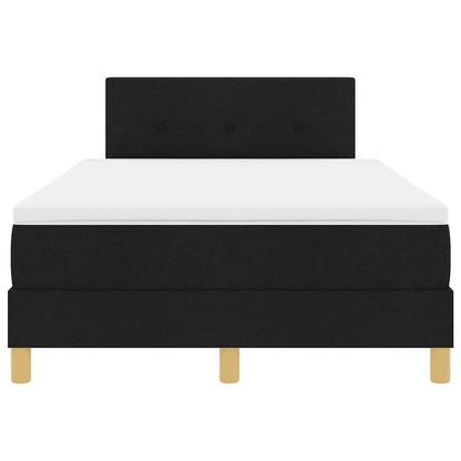 Boxspringbett mit Kissen Schwarz 120 x 190 cm Stoff