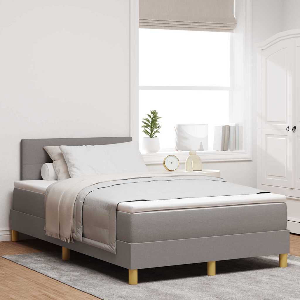 Boxspringbett mit Kissen mit Kopfteil Taupe 120 x 190 cm Stoff