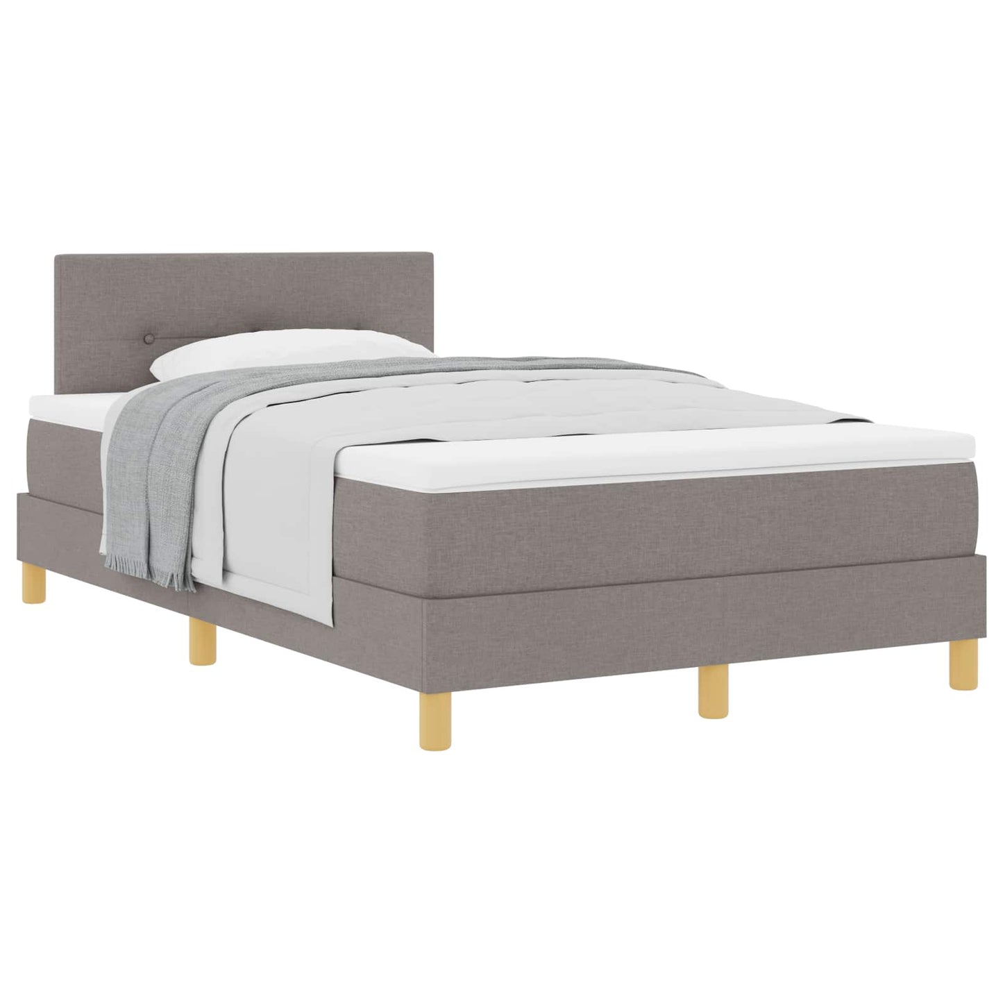 Boxspringbett mit Kissen mit Kopfteil Taupe 120 x 190 cm Stoff