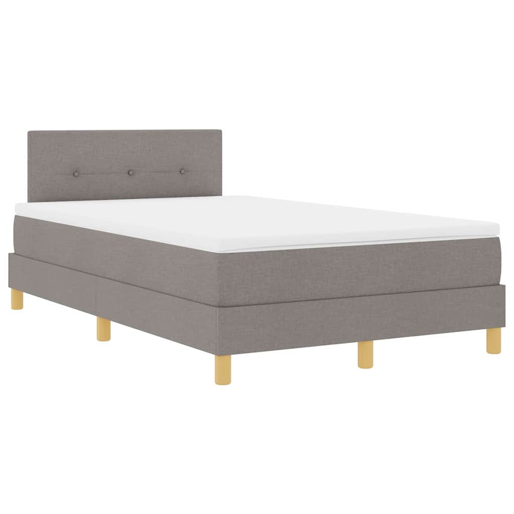 Boxspringbett mit Kissen mit Kopfteil Taupe 120 x 190 cm Stoff